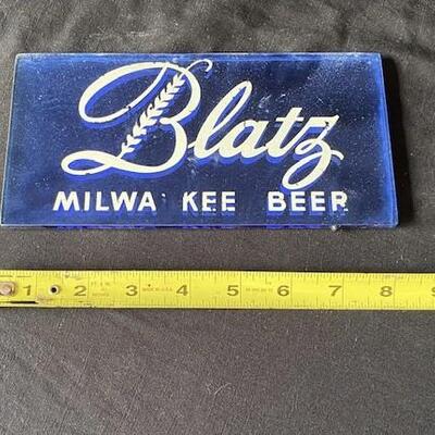 LOT#T39: Early Blatz Beer Sign
