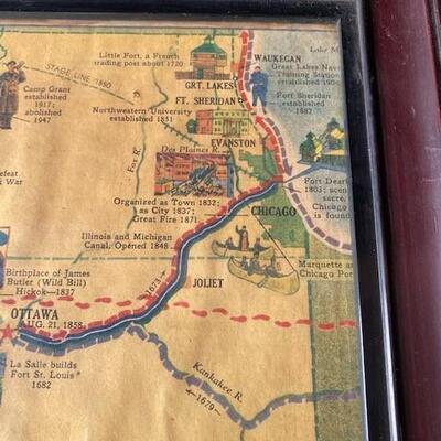 LOT#T42: Vintage Map of Illinois