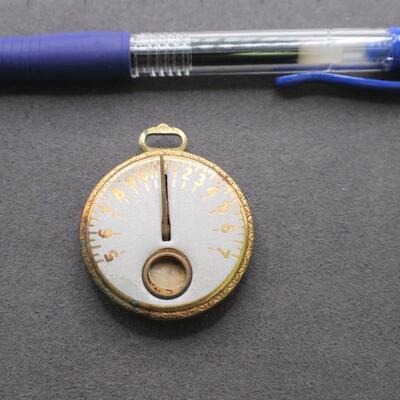 LOT#C49: Signed Robbins & Co Pocket Sun Dial & Compass