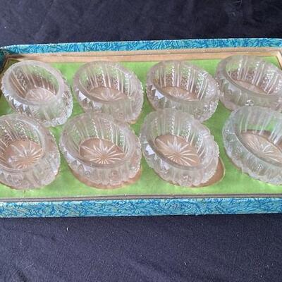 LOT#D58: 8 Piece Vintage Salt Set