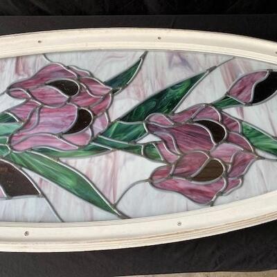 LOT#Y68: Stain Glass Door Insert Lot #1