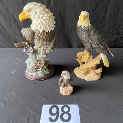 LOT#E98: 3 Piece Bald Eagle Lot #2