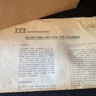 LOT#E117: 1966 ITT K-576 Telephone with Box