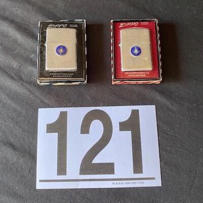 LOT#E121: NOS Zippo Masonic Lighters with Boxes Lot #1