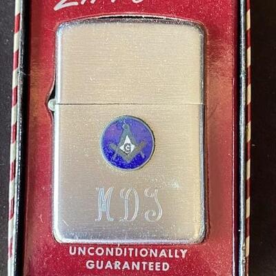 LOT#E121: NOS Zippo Masonic Lighters with Boxes Lot #1