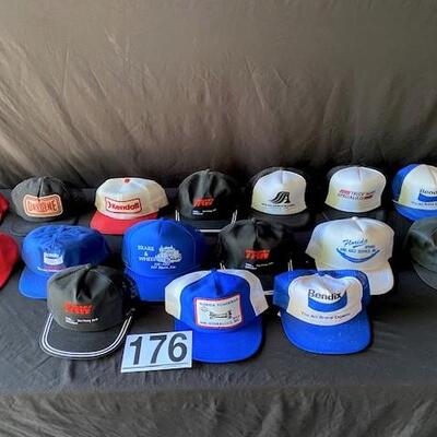 LOT#E176: Vintage Automotive Hats Lot #1
