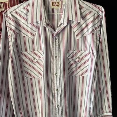 LOT#E182: Ely Cattleman Vintage Men's Shirts Lot #1