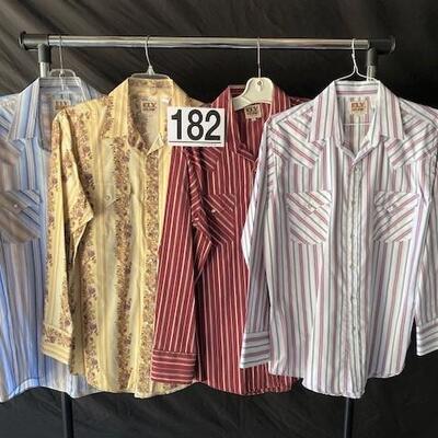 LOT#E182: Ely Cattleman Vintage Men's Shirts Lot #1