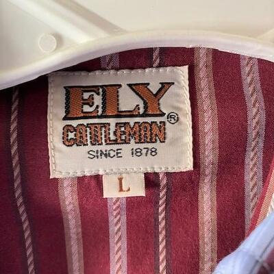 LOT#E182: Ely Cattleman Vintage Men's Shirts Lot #1