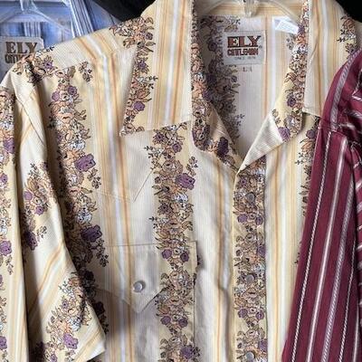 LOT#E182: Ely Cattleman Vintage Men's Shirts Lot #1