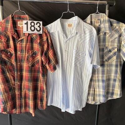LOT#E183: Ely Cattleman Vintage Men's Shirts Lot #2