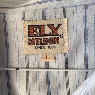 LOT#E183: Ely Cattleman Vintage Men's Shirts Lot #2