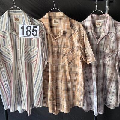 LOT#E185: Ely Cattleman Vintage Men's Shirts Lot #4