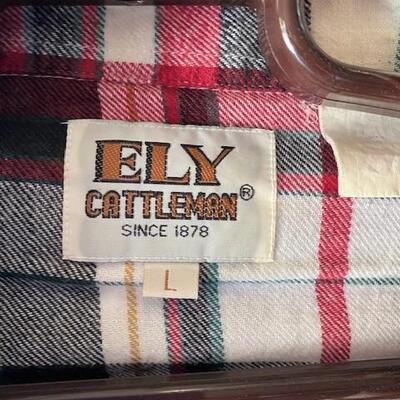 LOT#E186: Ely Cattleman Vintage Flannel Shirt & Wrangler Shirt