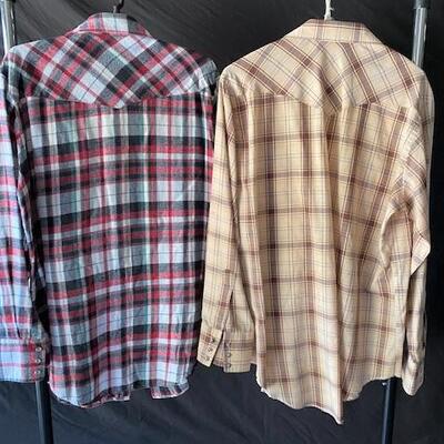 LOT#E186: Ely Cattleman Vintage Flannel Shirt & Wrangler Shirt