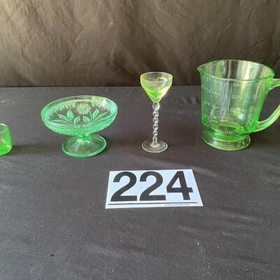 LOT#G224: Unmarked Vaseline Glass Lot #3