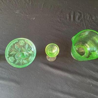 LOT#G224: Unmarked Vaseline Glass Lot #3