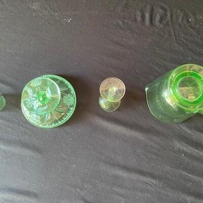 LOT#G224: Unmarked Vaseline Glass Lot #3