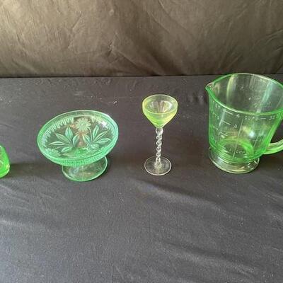 LOT#G224: Unmarked Vaseline Glass Lot #3