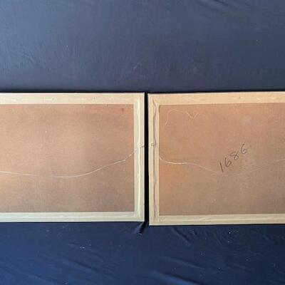 LOT#G233: Illegible Signed Asian Oils on Canvas