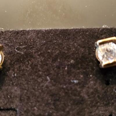Cubic Zirconia .925 Pierced Stud Earrings