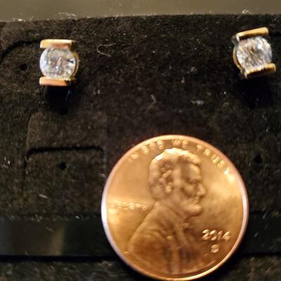 Cubic Zirconia .925 Pierced Stud Earrings