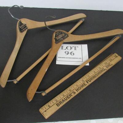 Lot of 2 Old Wood Suit Hangers