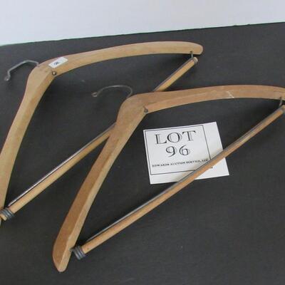 Lot of 2 Old Wood Suit Hangers