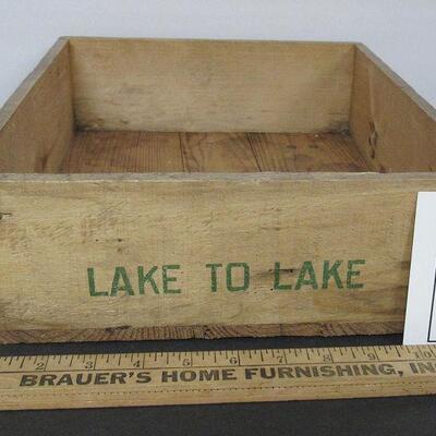 Vintage Lake to Lake Advertising Wood Box