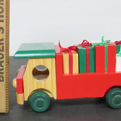 Little Wood Delivery Truck With Christmas Packages