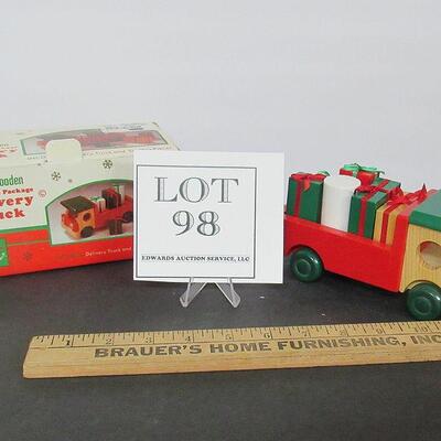 Little Wood Delivery Truck With Christmas Packages