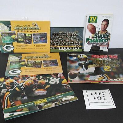 Lot of GB Packers DVDs, Calendars, TV Guide and Photo