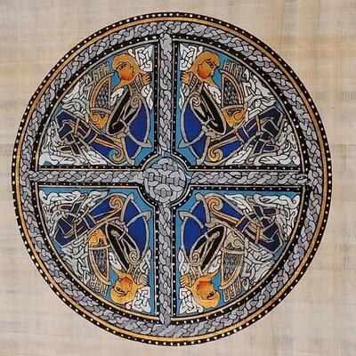 Lot 536: Celtic Art on Papyrus (no glass on Frame)