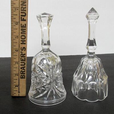 2 Vintage Lead Crystal Glass Bells, Anna Hutte, West Germany