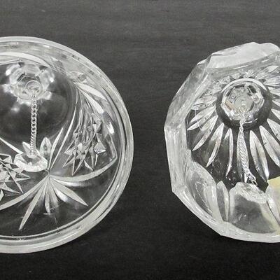 2 Vintage Lead Crystal Glass Bells, Anna Hutte, West Germany