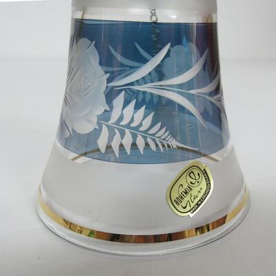 Nice Vintage Bohemian Cut to Clear With Frosted Finish Glass Bell