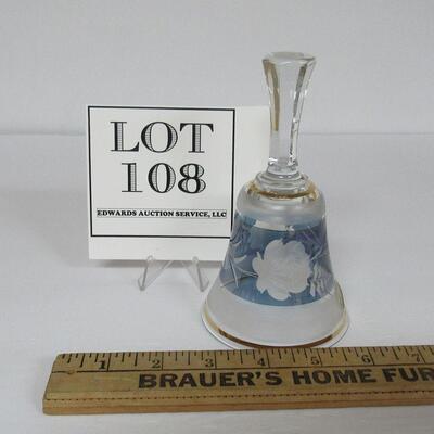 Nice Vintage Bohemian Cut to Clear With Frosted Finish Glass Bell