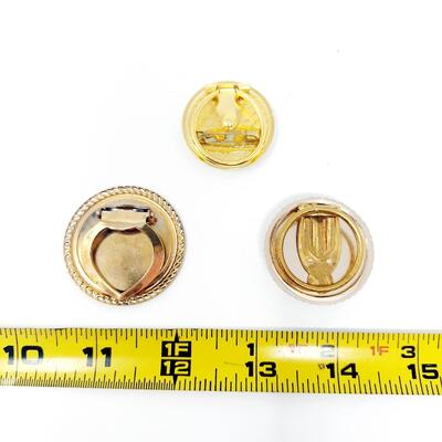 VINTAGE 3 PC GOLD TONED SCARF CLIPS - LOT #1