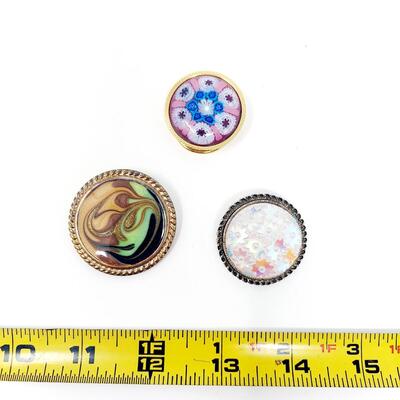 VINTAGE 3 PC GOLD TONED SCARF CLIPS - LOT #1