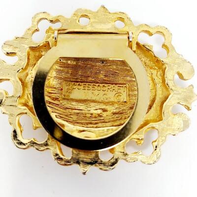4 PC SCARF CLIP GOLD TONED - LOT #2 