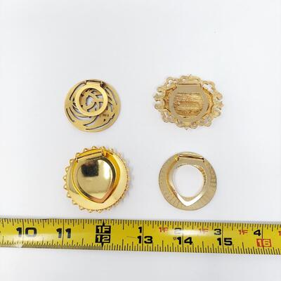 4 PC SCARF CLIP GOLD TONED - LOT #2 