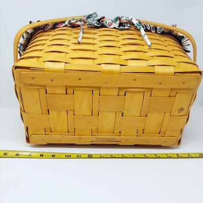 2001 TWO HANDLE LONGABERGER BASKET WITH 2 INSERTS