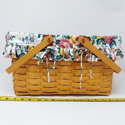 2001 TWO HANDLE LONGABERGER BASKET WITH 2 INSERTS