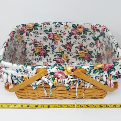 2001 TWO HANDLE LONGABERGER BASKET WITH 2 INSERTS