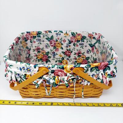 2001 TWO HANDLE LONGABERGER BASKET WITH 2 INSERTS