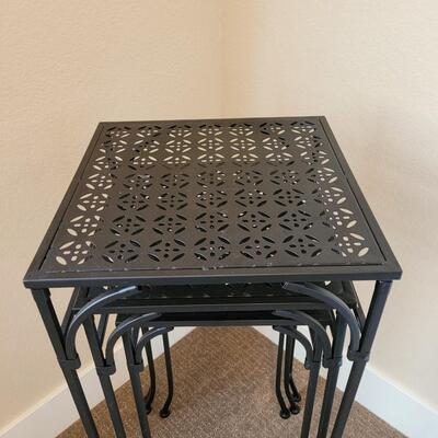 Lot 561: (3) Nesting Metal Tables