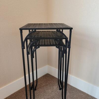 Lot 561: (3) Nesting Metal Tables