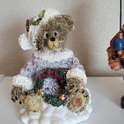 Lot 575: Christmas Bear and Fishing Santa