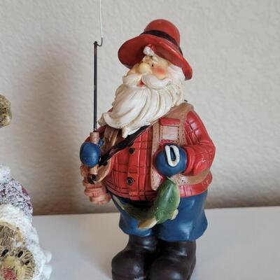 Lot 575: Christmas Bear and Fishing Santa