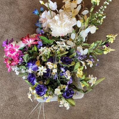 Lot 579: Container of Spring Faux Flowers 
